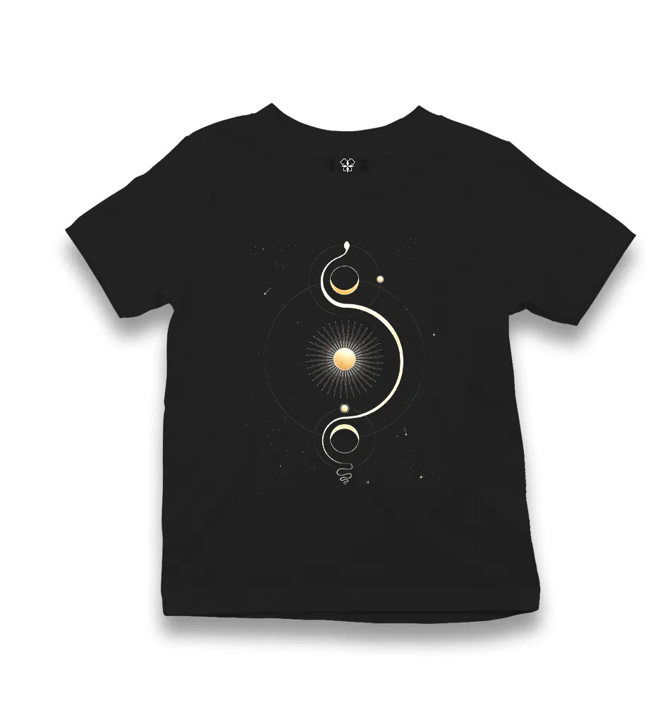 Sun Orbit Kid's Black T-shirt