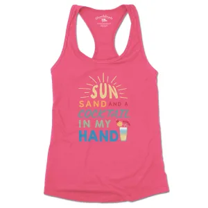 Sun, Sand & A Cocktail In My Hand Ladies Tank Top (4 Colors)