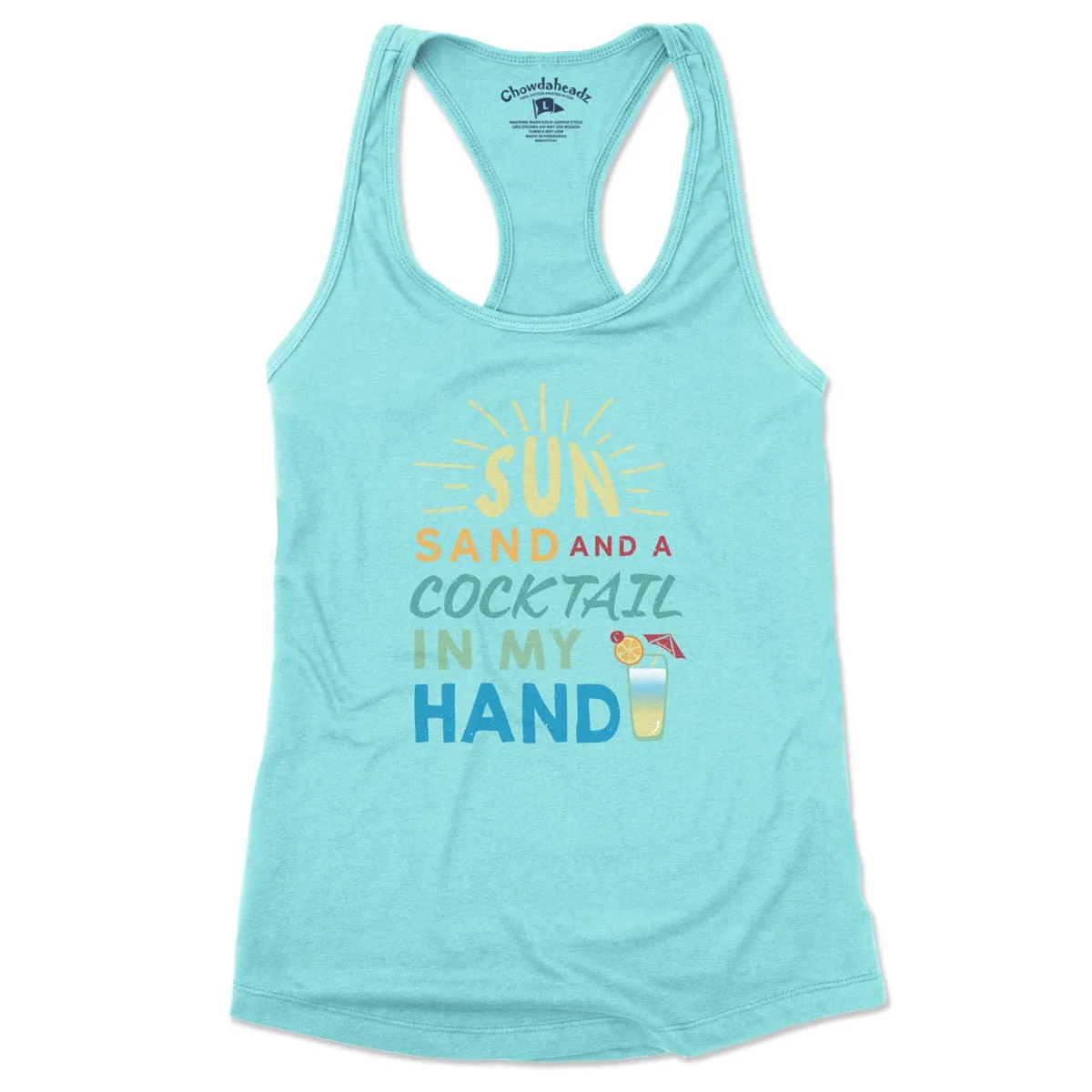 Sun, Sand & A Cocktail In My Hand Ladies Tank Top (4 Colors)