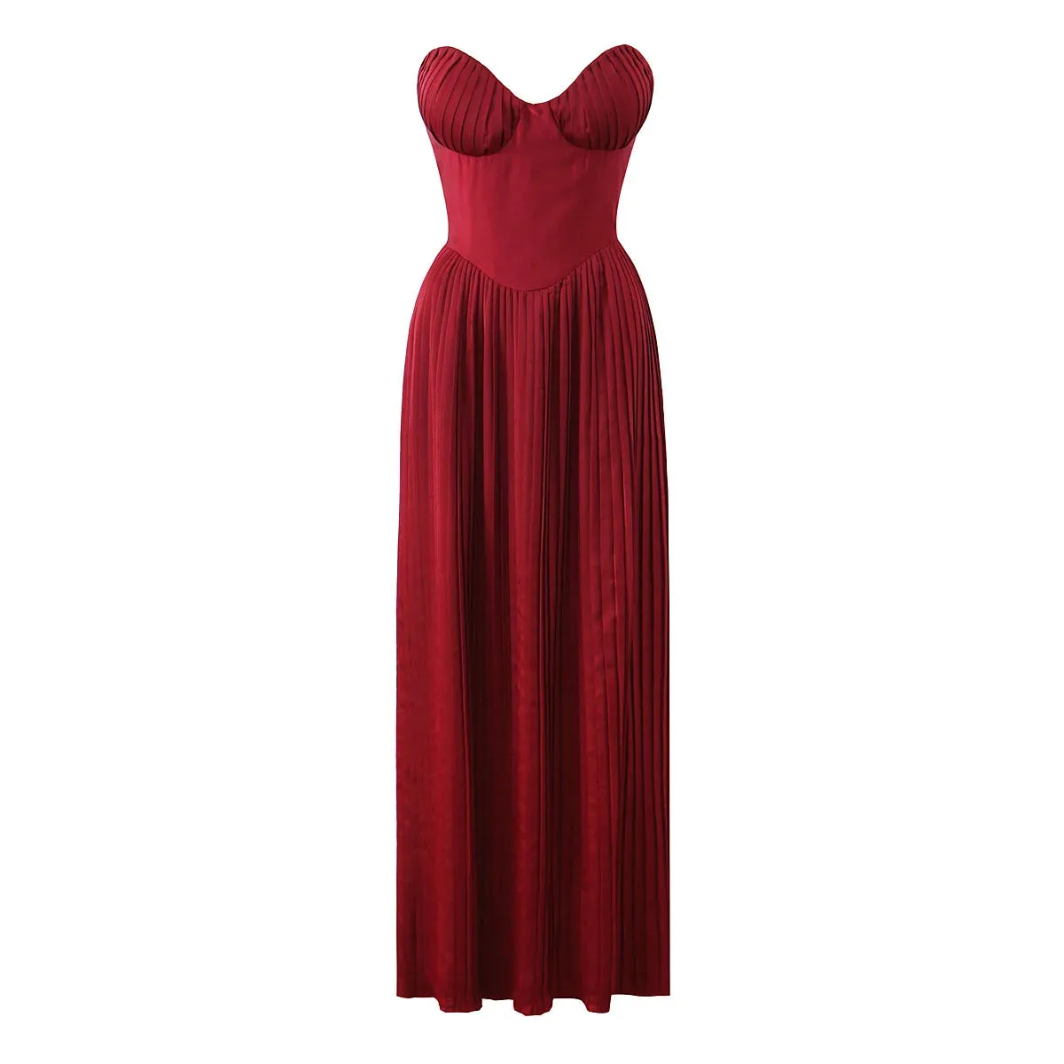 Suninheart Summer Sexy Strapless Dresses Women 2024 New Arrivals Elegant Pleated Dress Maxi Bustier Corset Party Dresses Club