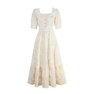 Sweet Soft Girl A Line Dress Summer Lace