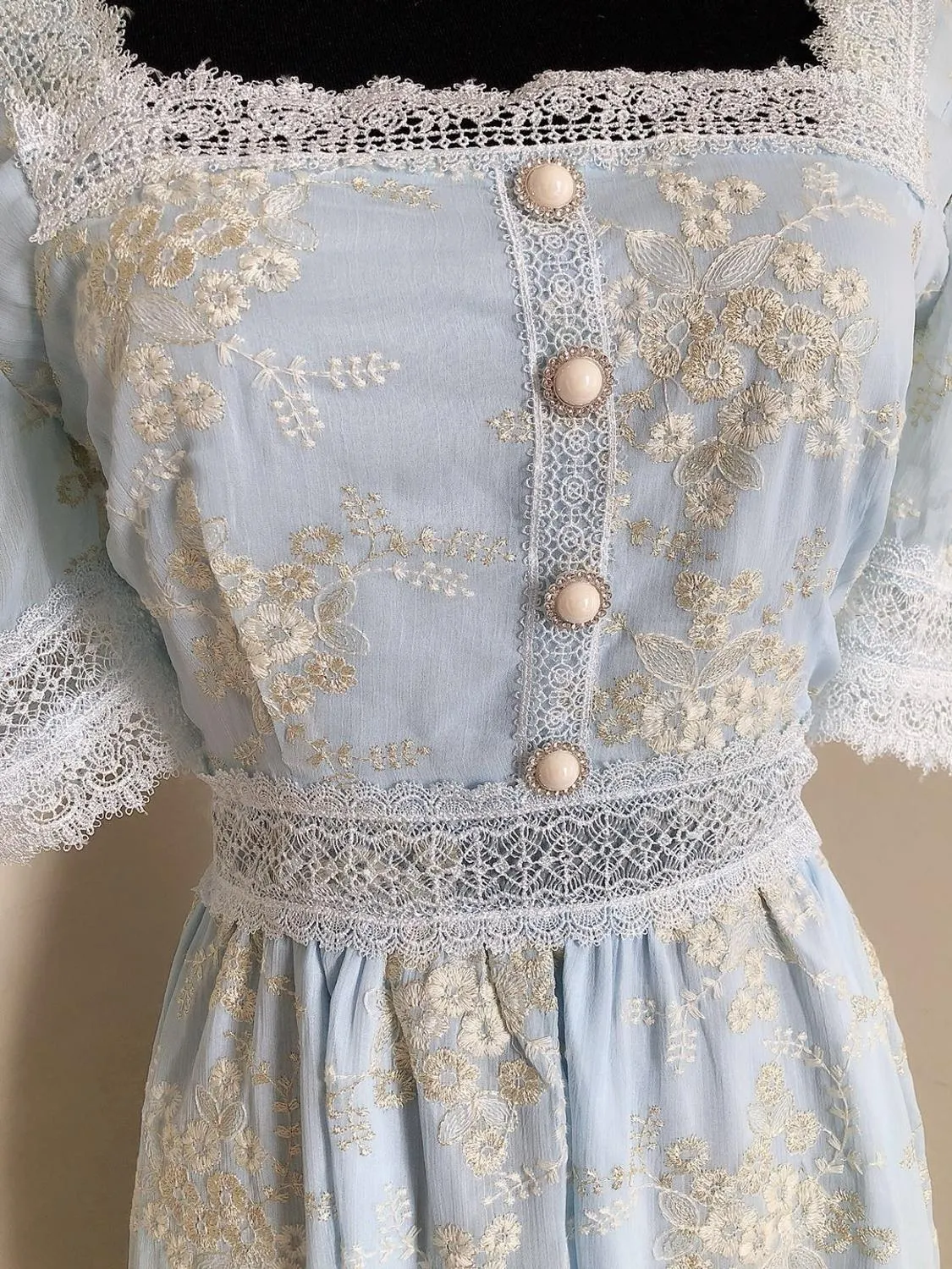 Sweet Soft Girl A Line Dress Summer Lace