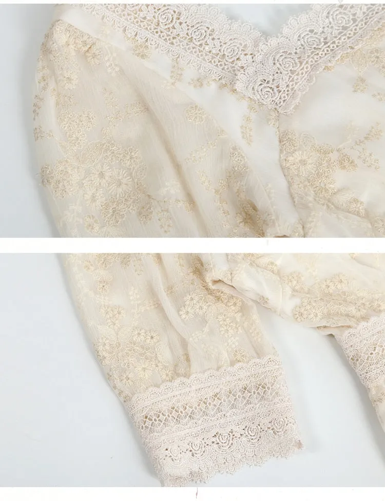Sweet Soft Girl A Line Dress Summer Lace