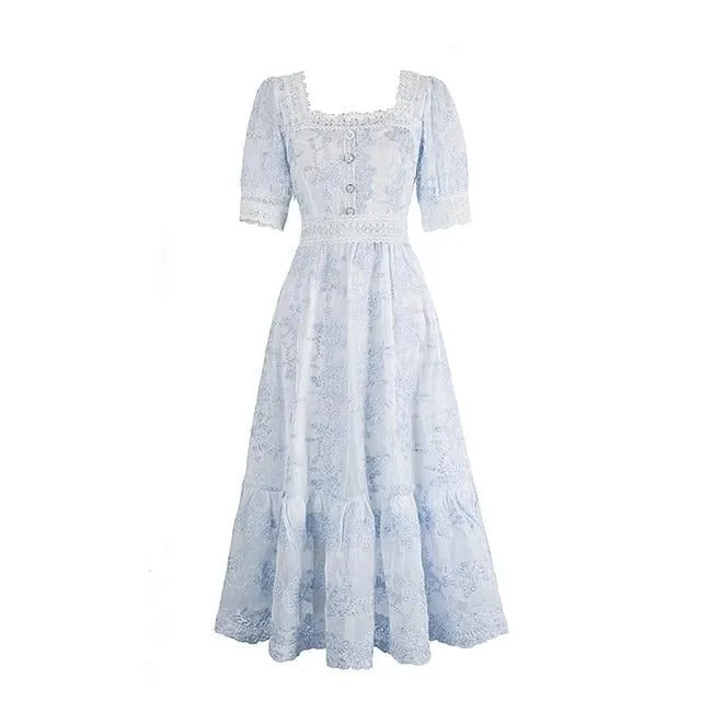 Sweet Soft Girl A Line Dress Summer Lace