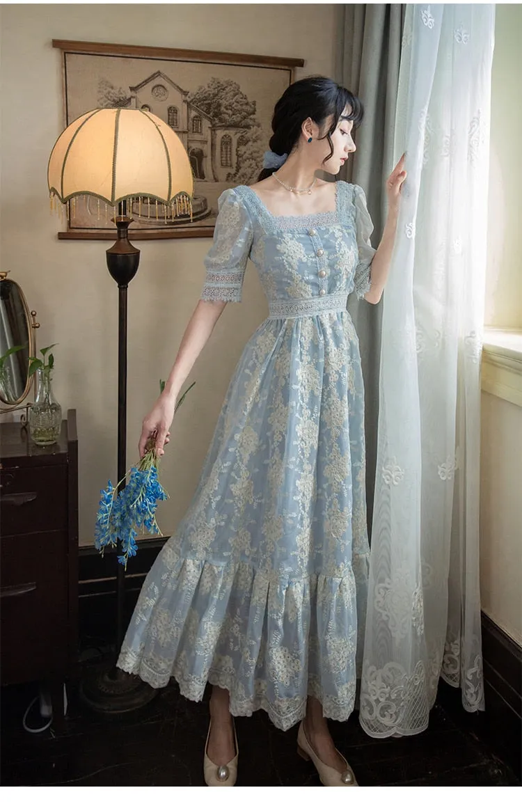 Sweet Soft Girl A Line Dress Summer Lace