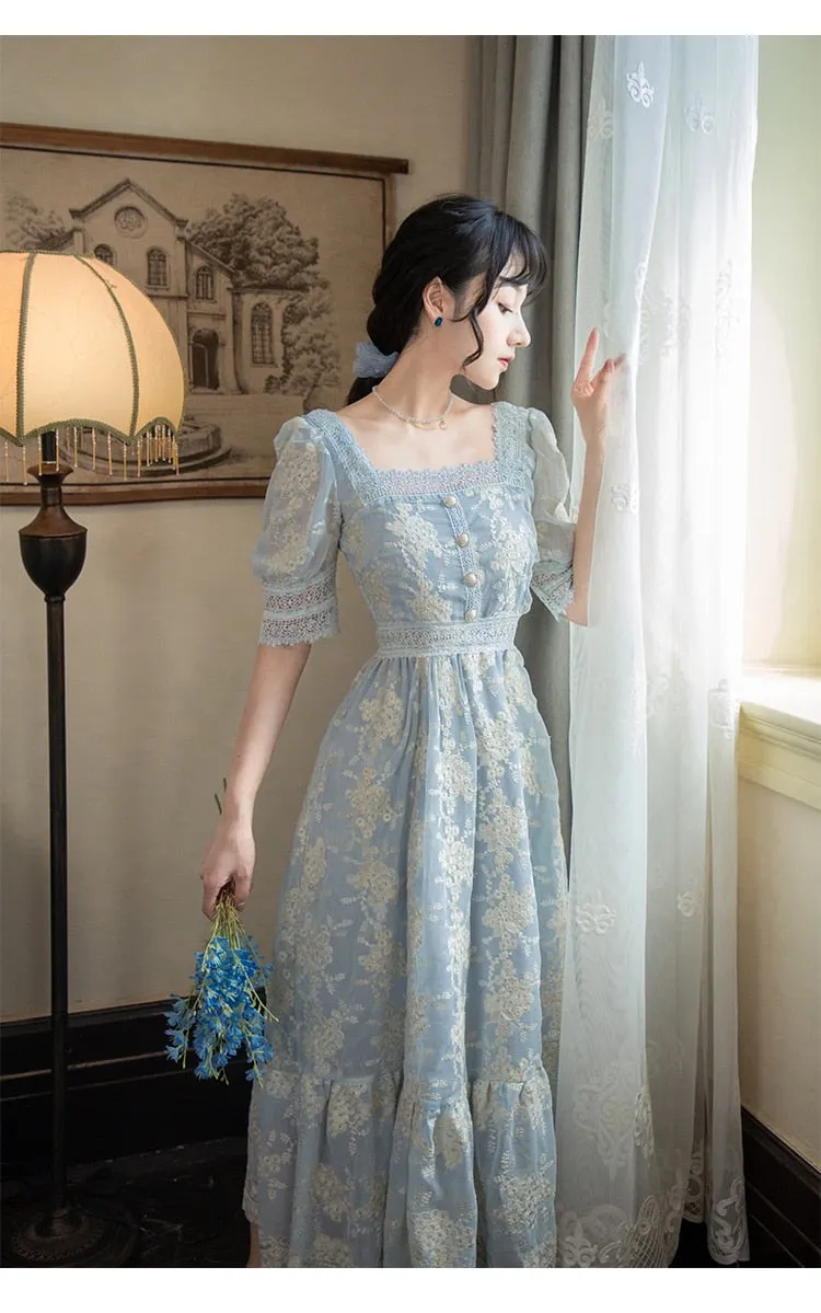 Sweet Soft Girl A Line Dress Summer Lace