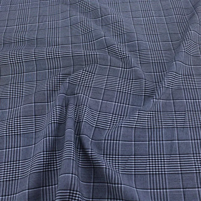Tartan Check Black/White Fabric 150cm