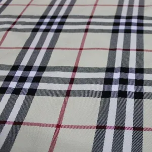 Tartan Check Dark Cream Fabric