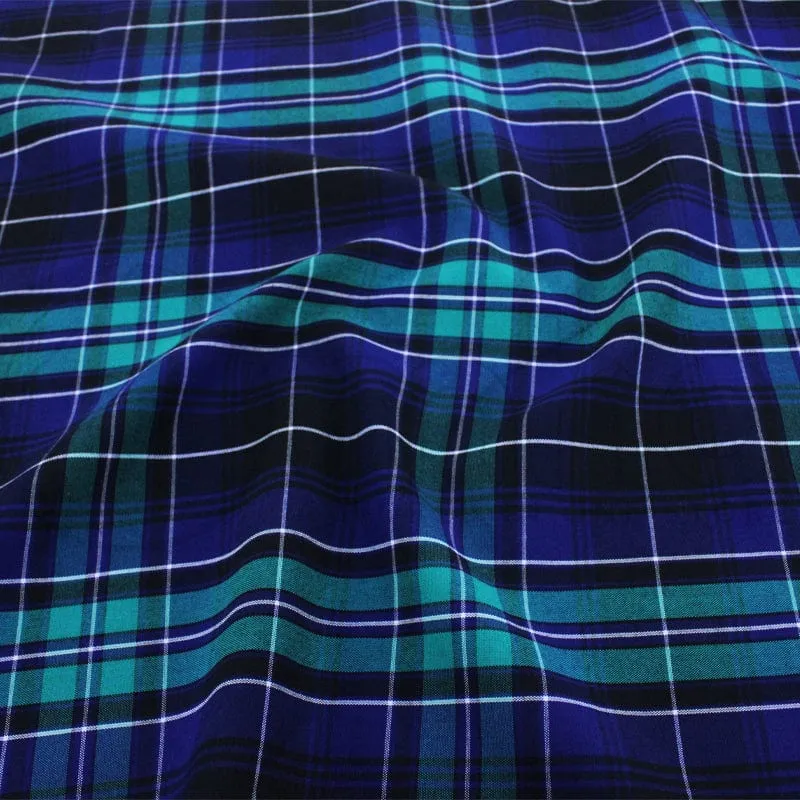 Tartan Check Green/Royal Fabric 150cm
