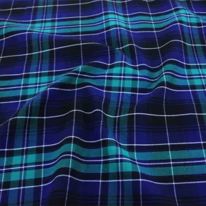 Tartan Check Green/Royal Fabric 150cm