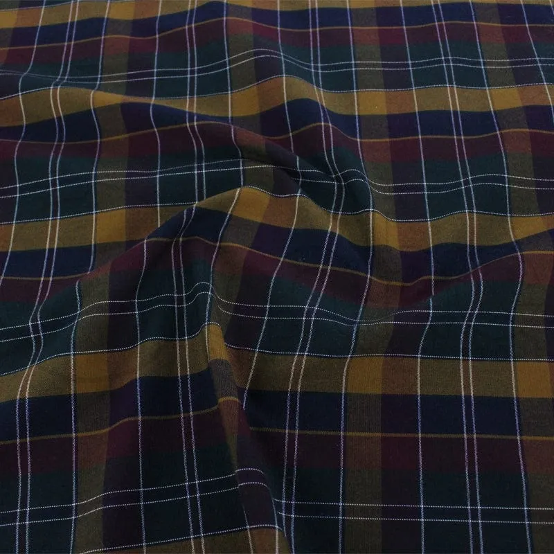 Tartan Check Mustard/Maroon Fabric 150cm