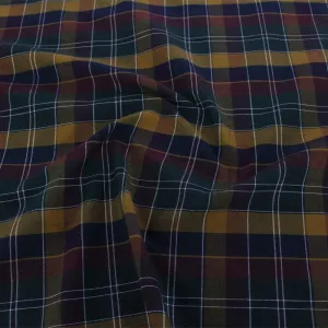 Tartan Check Mustard/Maroon Fabric 150cm