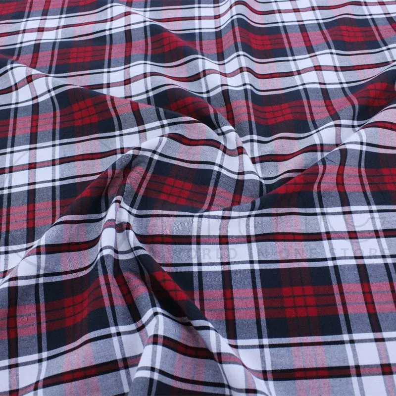 Tartan Check Red/Check Fabric 150cm