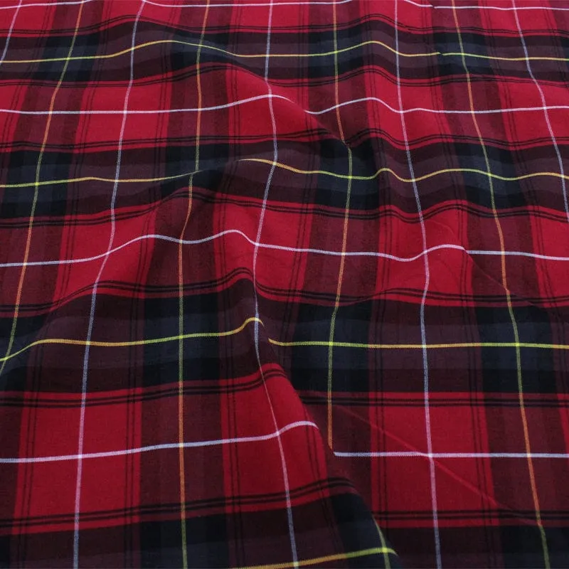 Tartan Check Red/Yellow Fabric 150cm