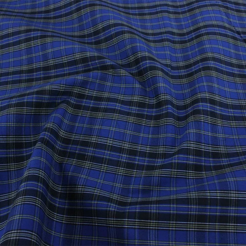 Tartan Check Royal/Black Fabric 150cm