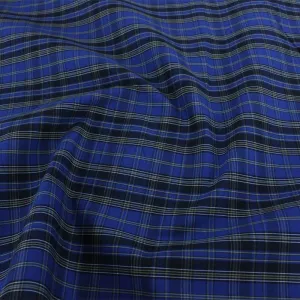 Tartan Check Royal/Black Fabric 150cm