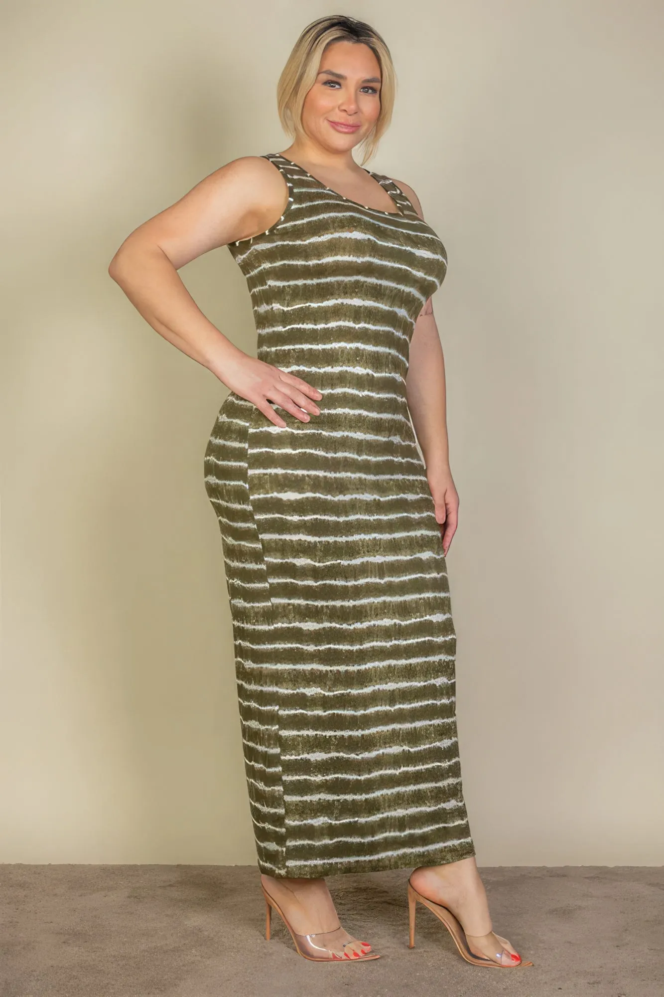 Tie Dye Striped Maxi Dress