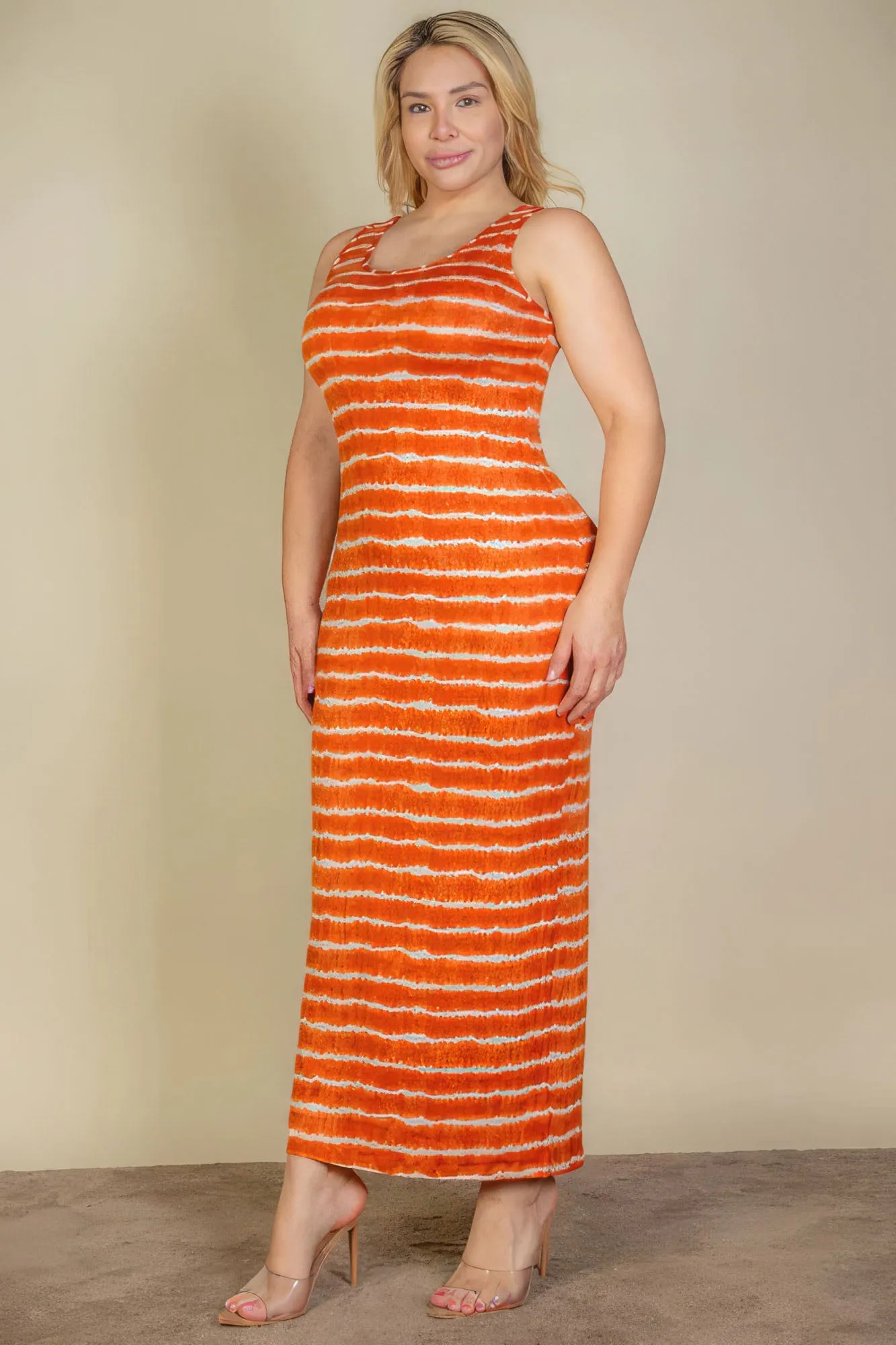 Tie Dye Striped Maxi Dress