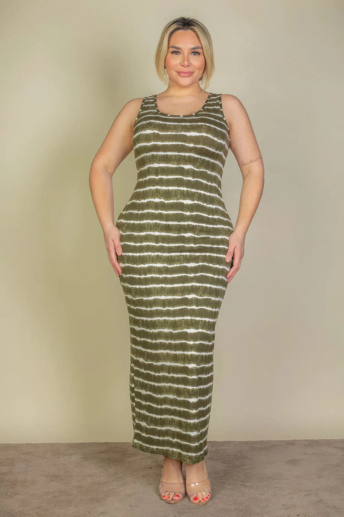 Tie Dye Striped Maxi Dress