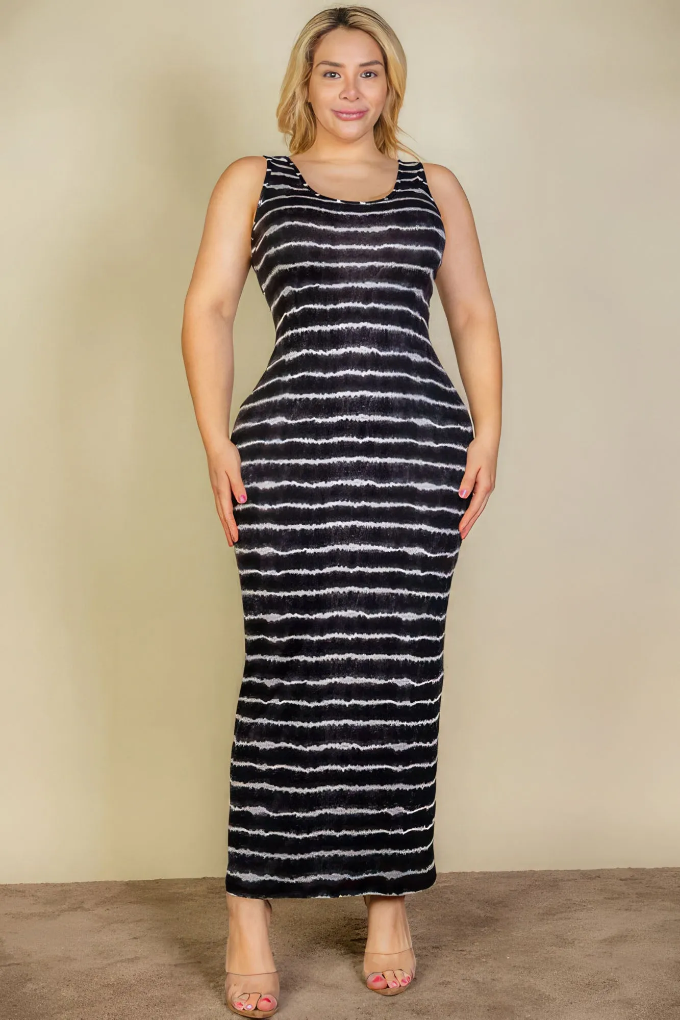 Tie Dye Striped Maxi Dress