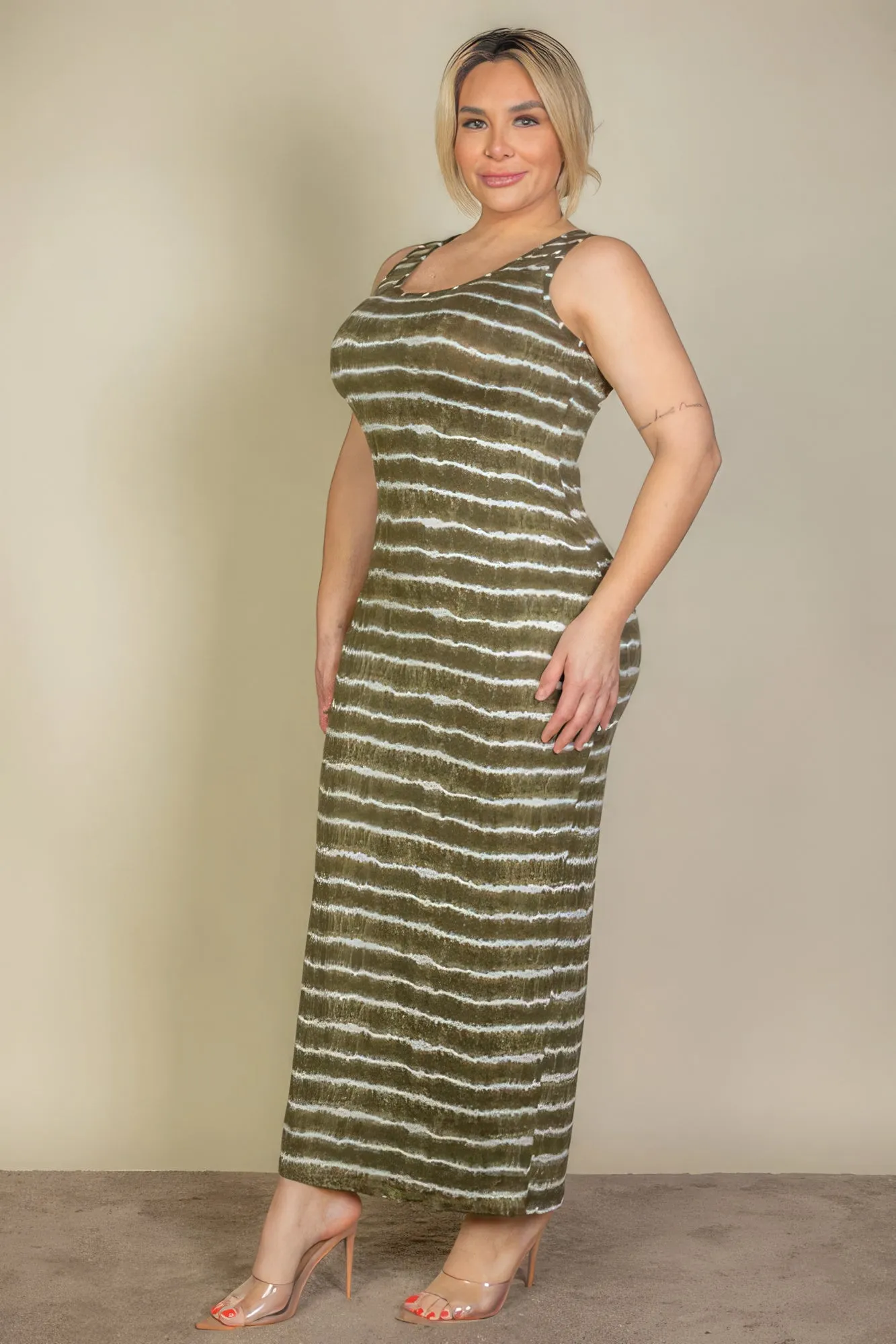 Tie Dye Striped Maxi Dress