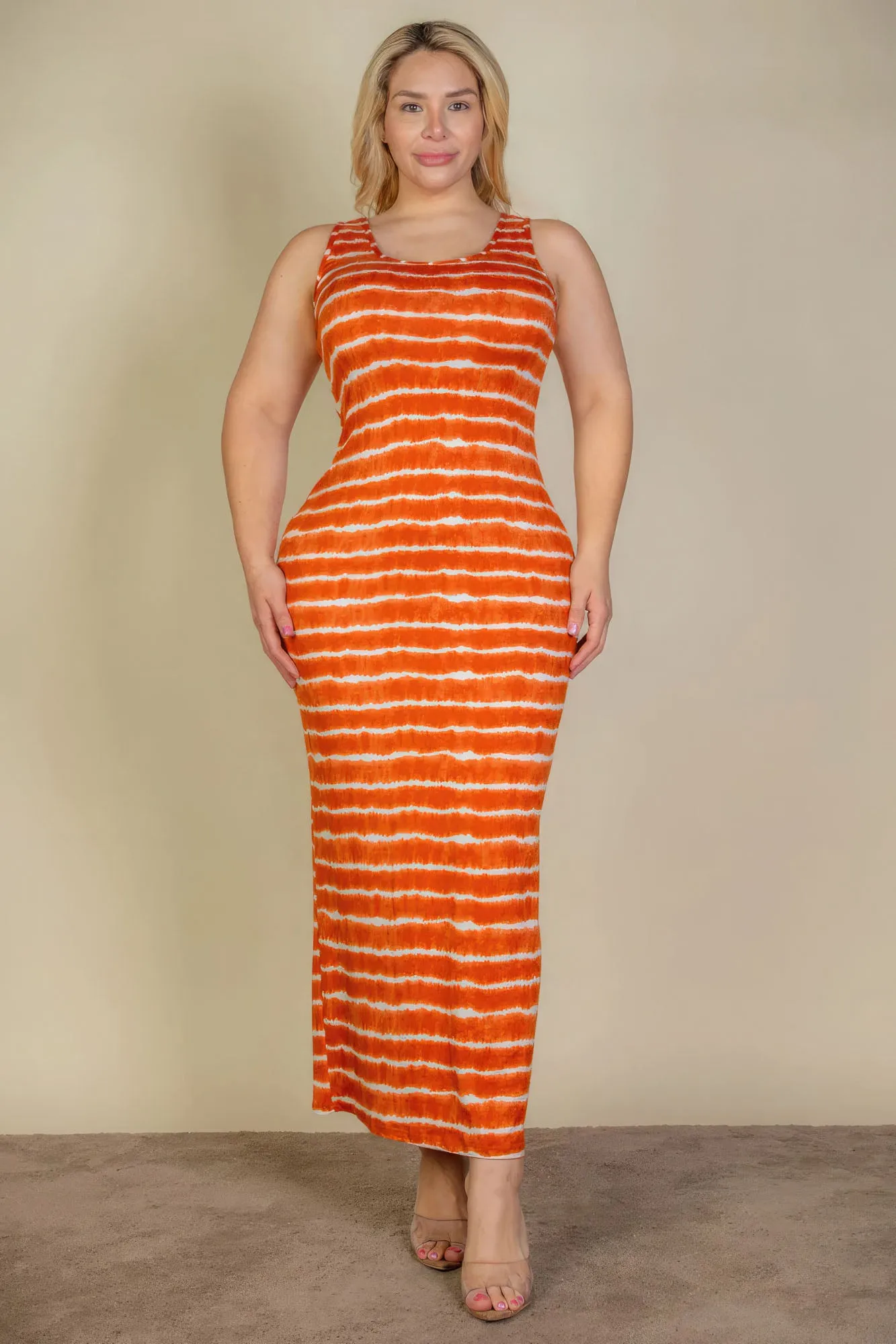 Tie Dye Striped Maxi Dress