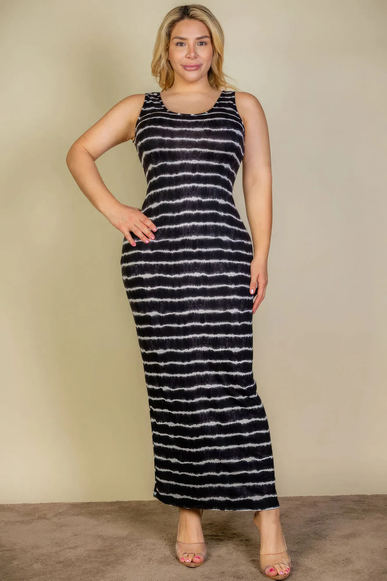 Tie Dye Striped Maxi Dress