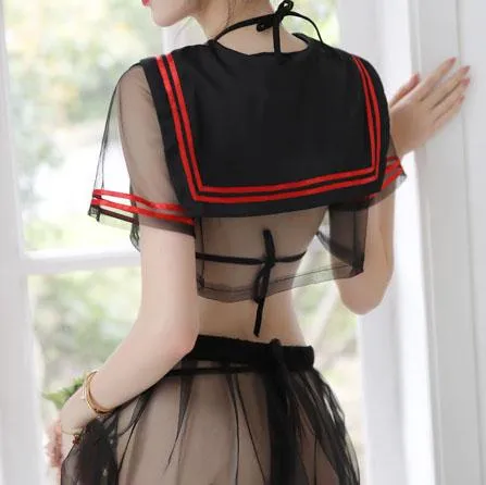 Transparent Mesh School Uniform Lingerie SD00757