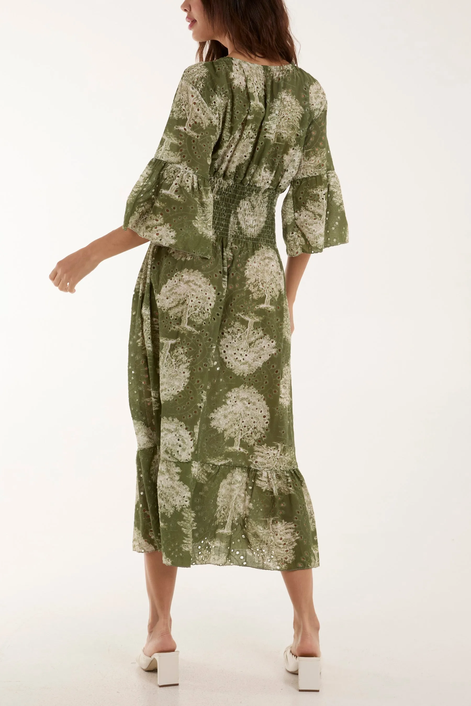Tree Broderie Anglaise Midi Dress