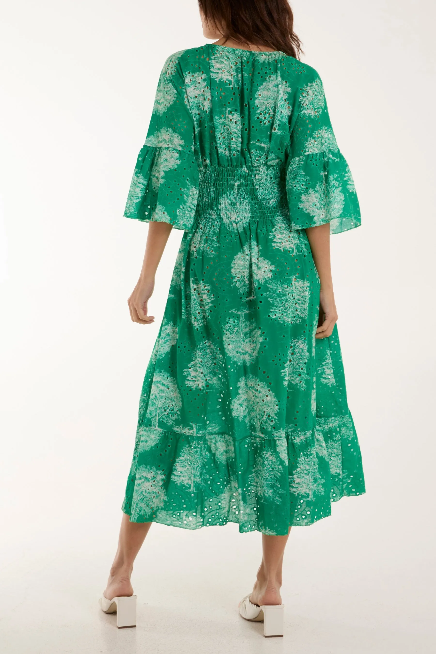 Tree Broderie Anglaise Midi Dress