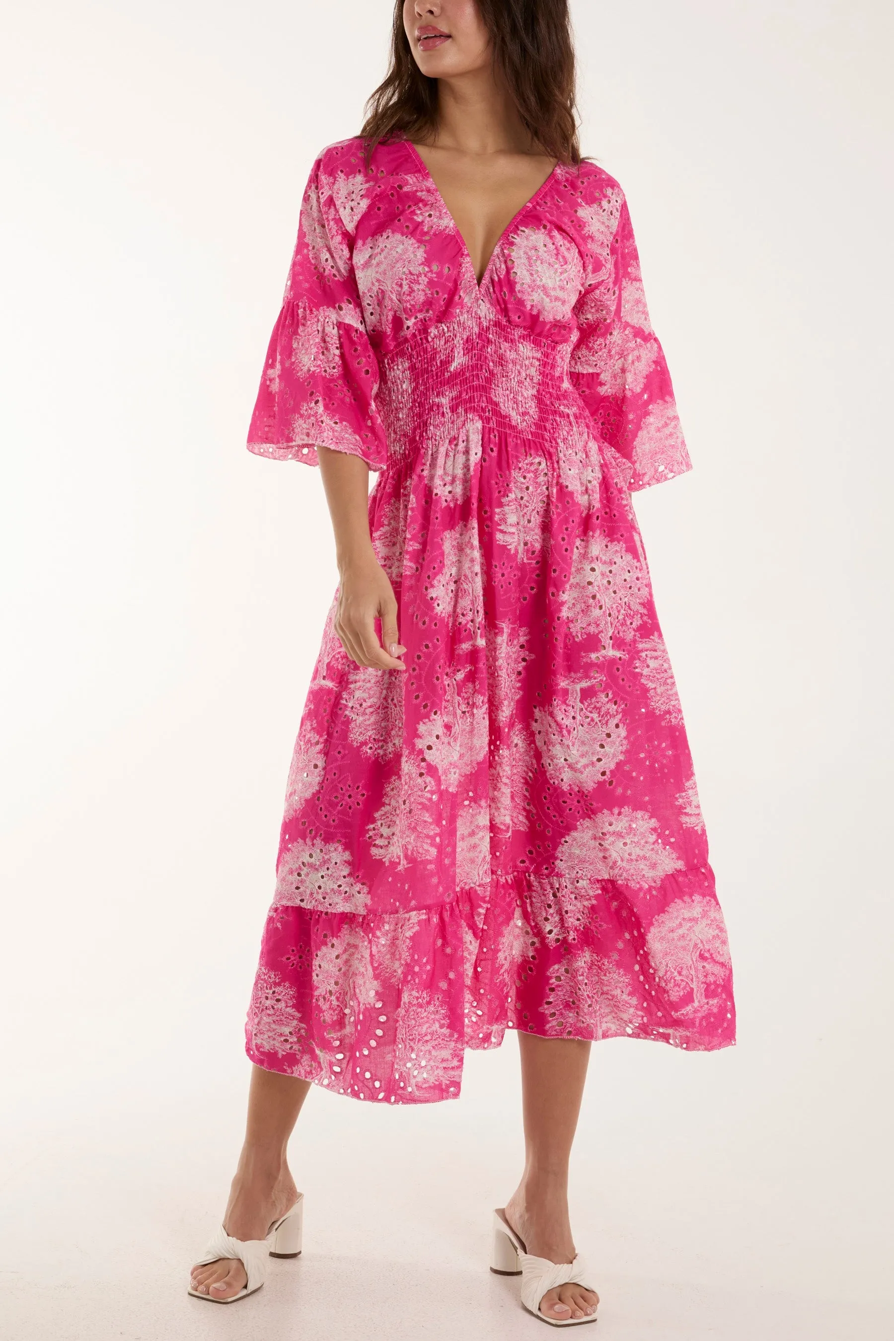 Tree Broderie Anglaise Midi Dress