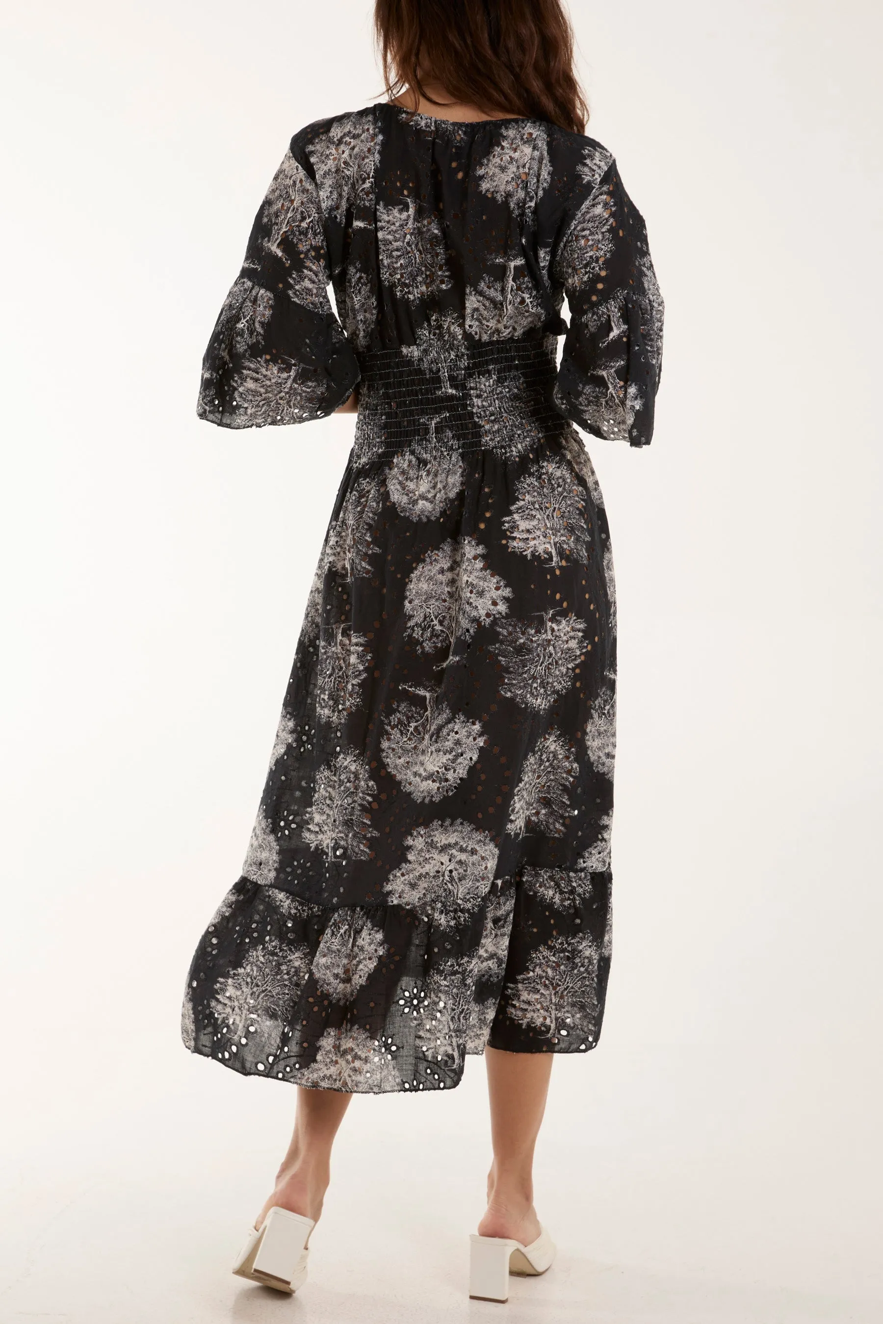 Tree Broderie Anglaise Midi Dress