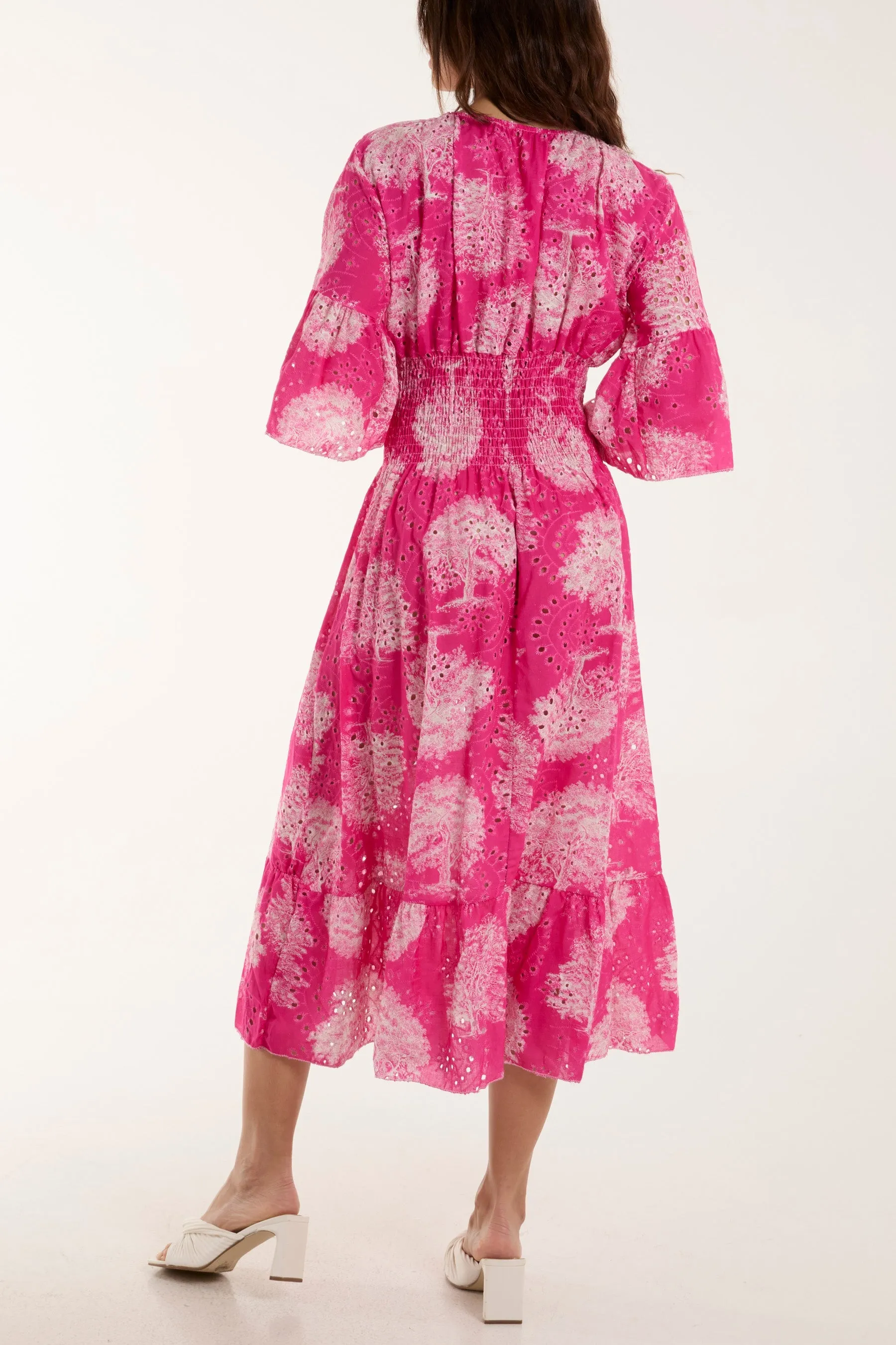 Tree Broderie Anglaise Midi Dress
