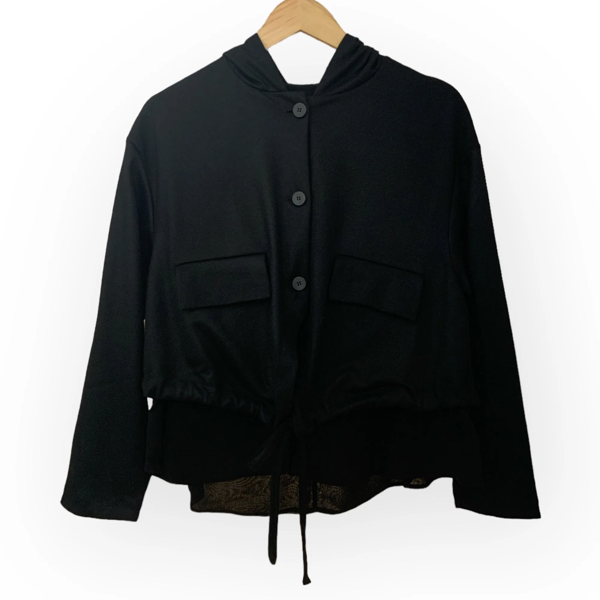 TT - Wool Jacket w/ Hood | Black