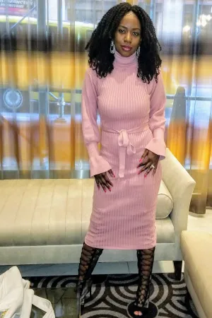 Turtleneck Midi Dress