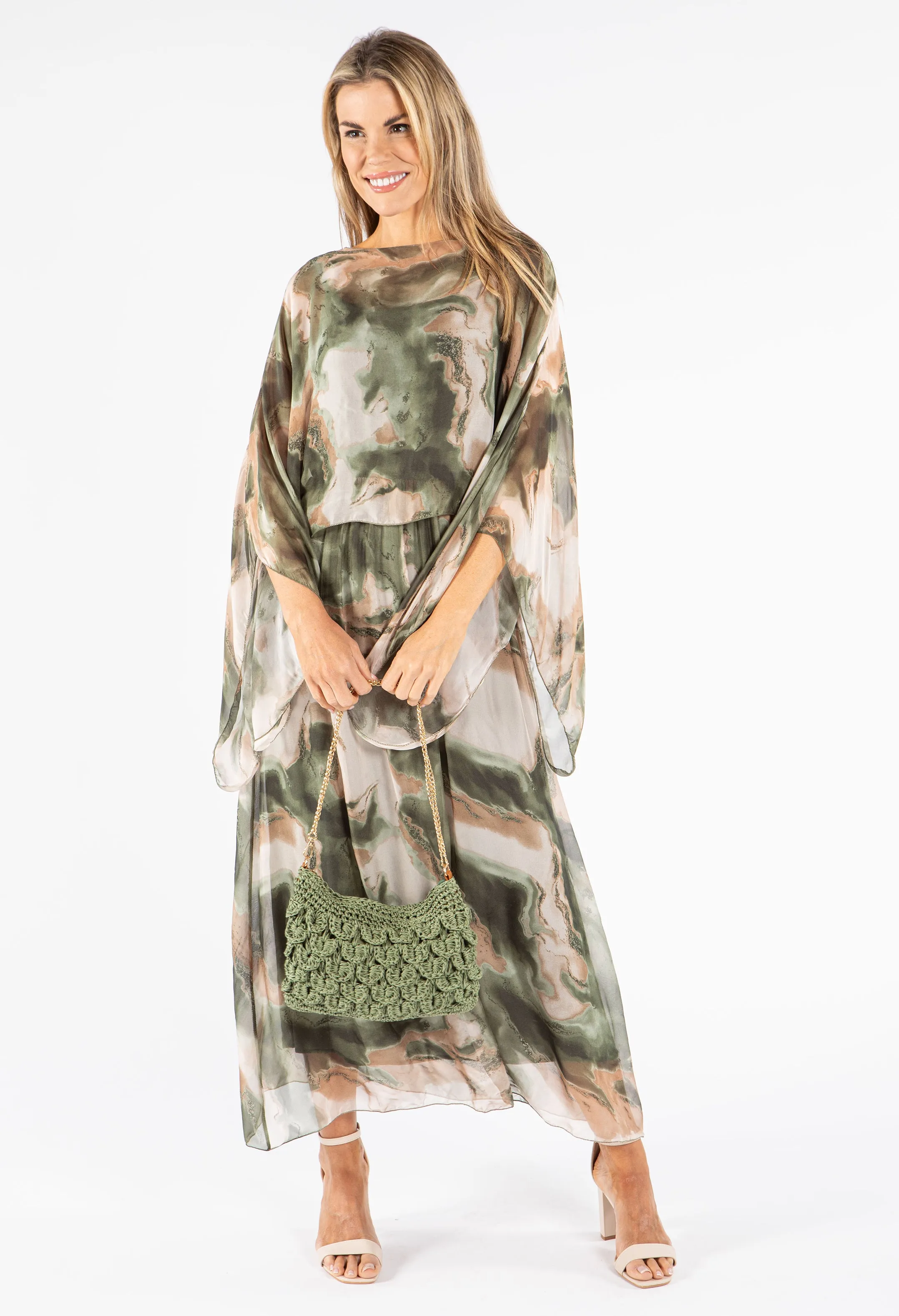 Two Piece Silk Dress