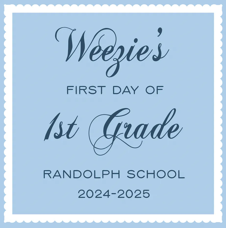 Uniform Back to School Sign- Light Blue   Navy