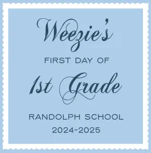 Uniform Back to School Sign- Light Blue   Navy