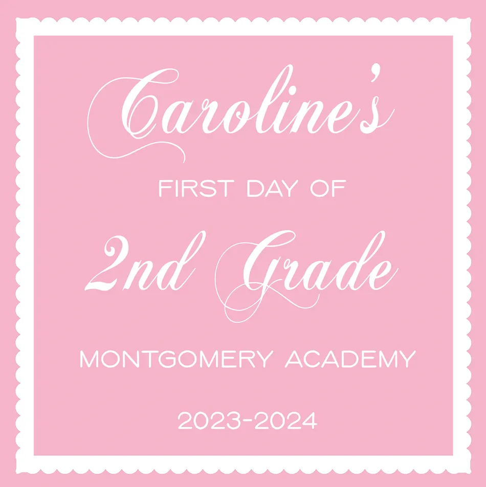 Uniform Back to School Sign- PINK (square)