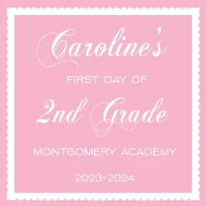 Uniform Back to School Sign- PINK (square)