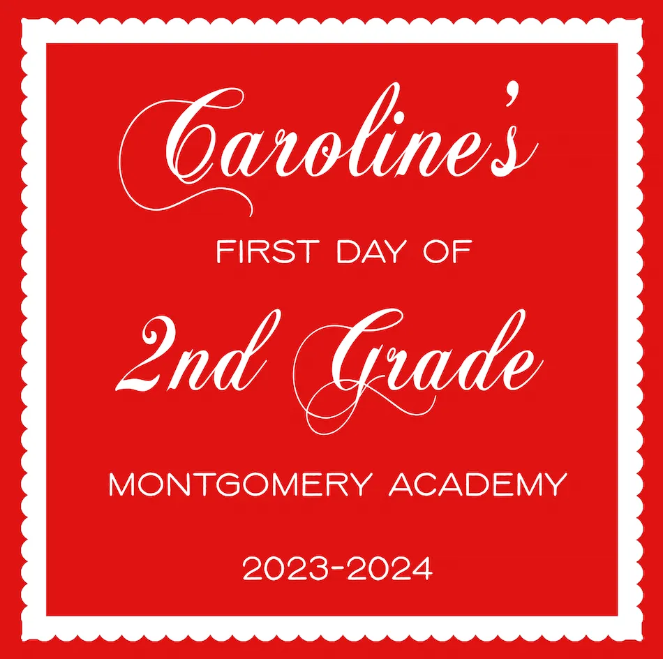 Uniform Back to School Sign- RED (square)