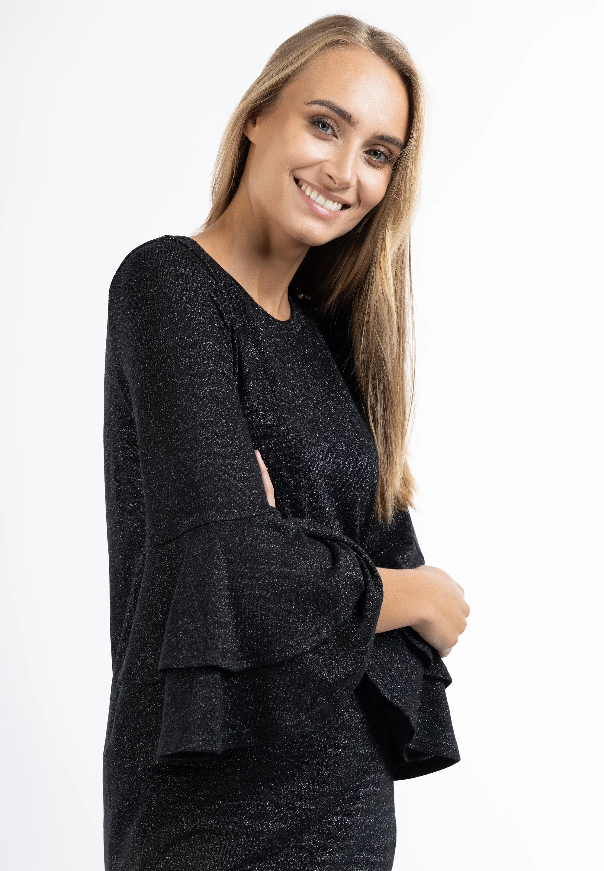 usha Women's Dress With Shiny Yarn