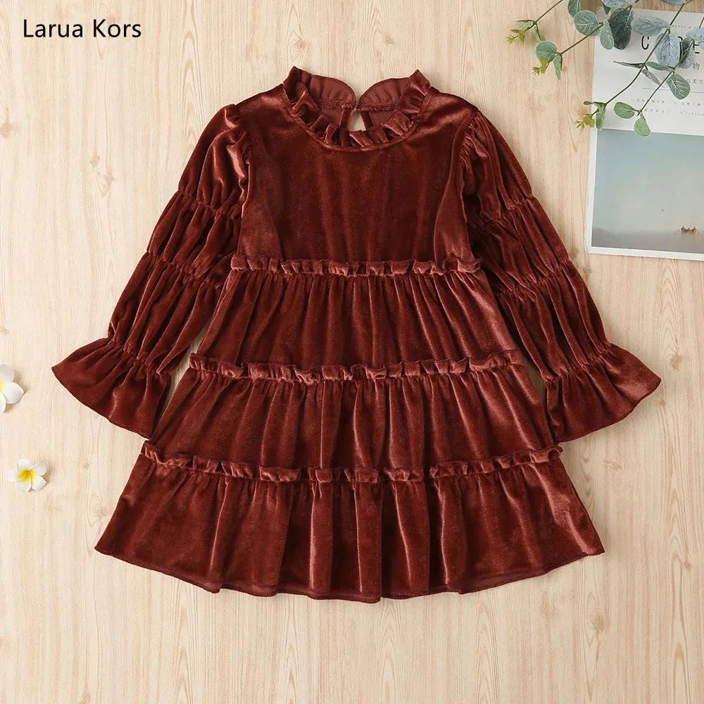 Velvet Turtleneck Girls' Dress Set