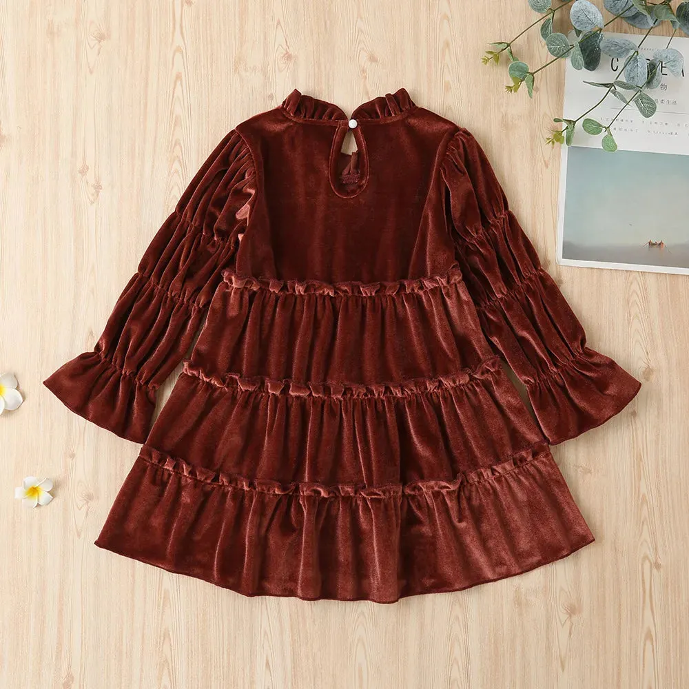 Velvet Turtleneck Girls' Dress Set