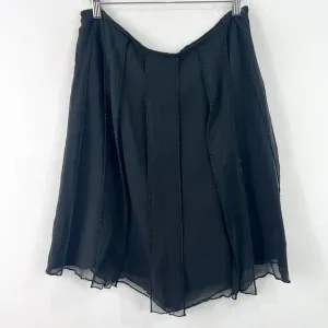 VTG Kenneth Cole Beads of Paradise Black Silk Beaded Skirt 4 Flirty Feminine NWT