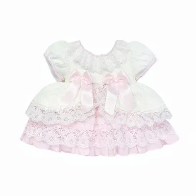 Wee Me Baby Girls White Lace Puff Dress