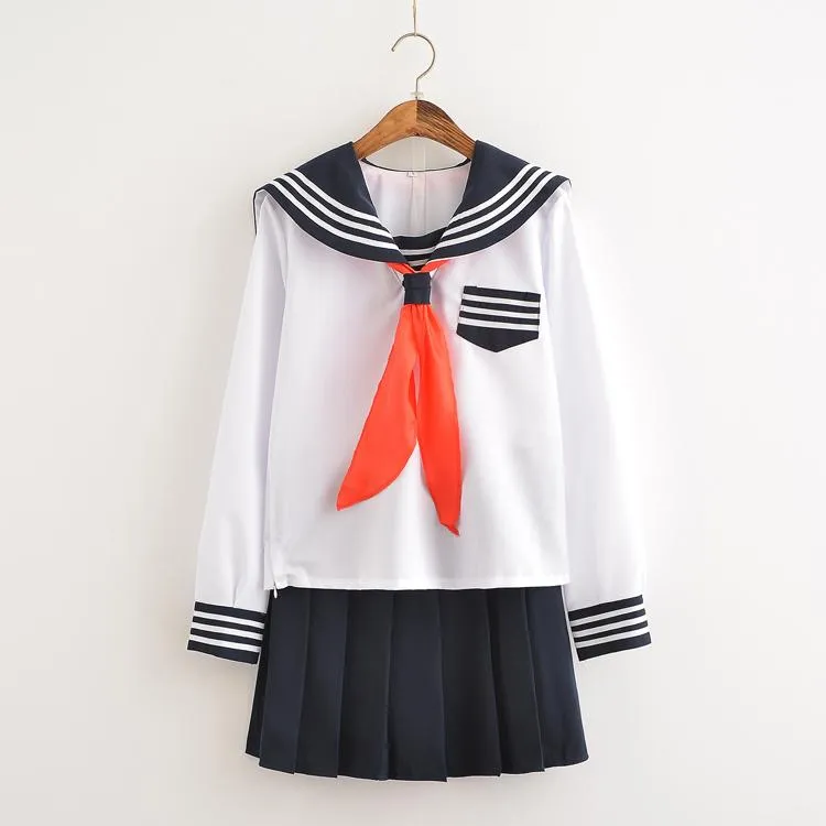 White&Blue School Sailor Uniform SD00396