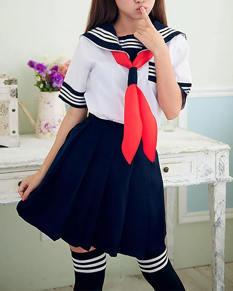 White&Blue School Sailor Uniform SD00396