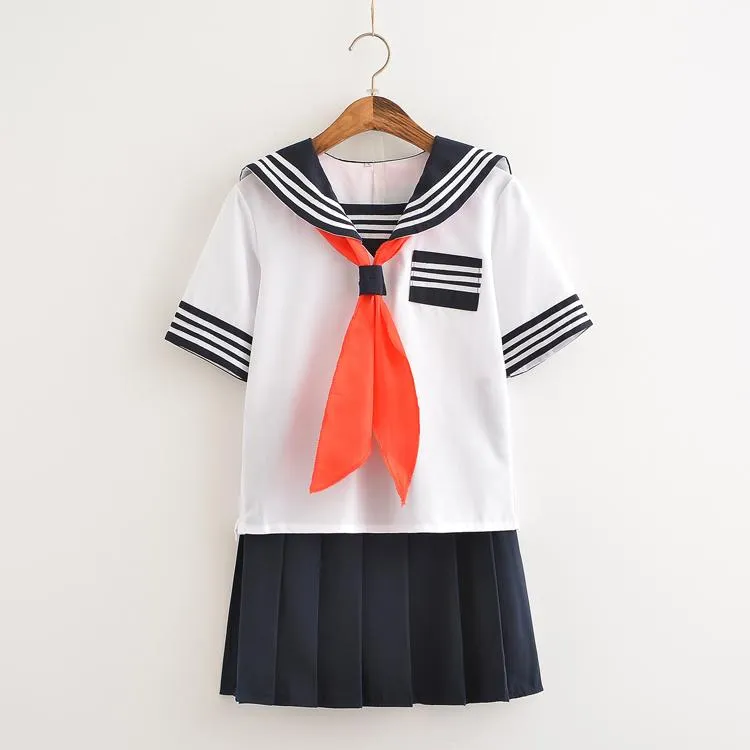 White&Blue School Sailor Uniform SD00396