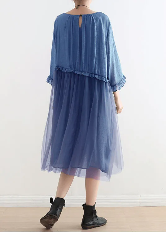 Wilma - Patchwork lace dress with pointed neckline.
